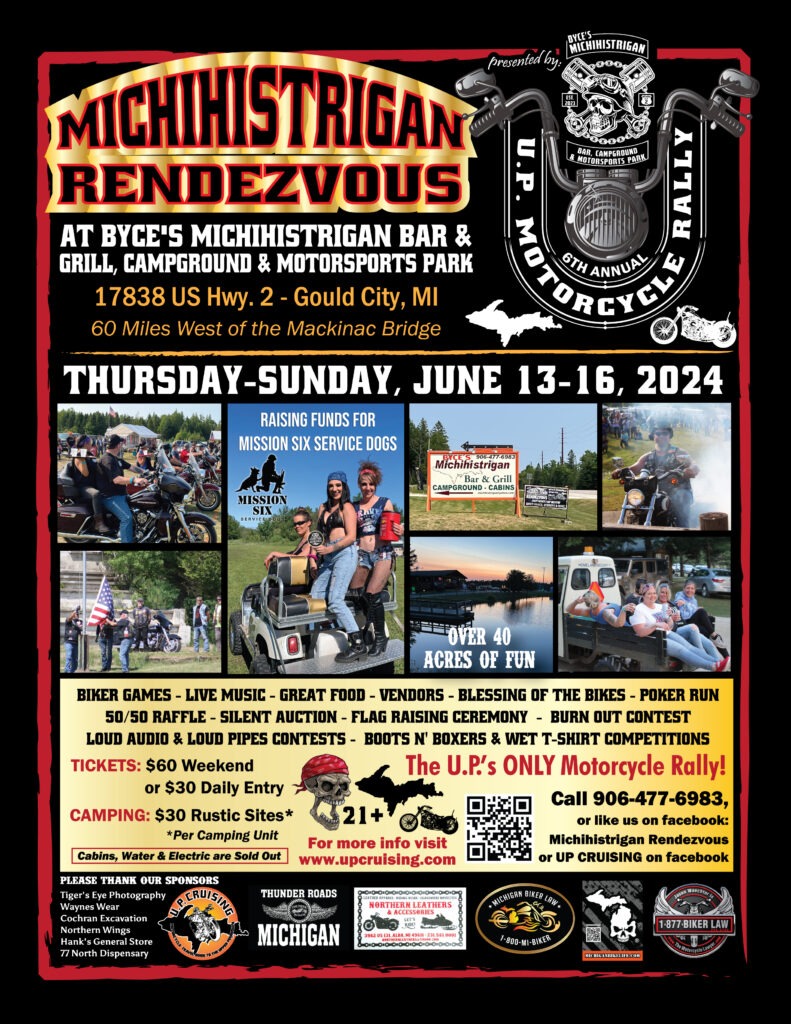 6th Annual Byce’s Michihistrigan Rendezvous-U.P. Motorcycle Rally